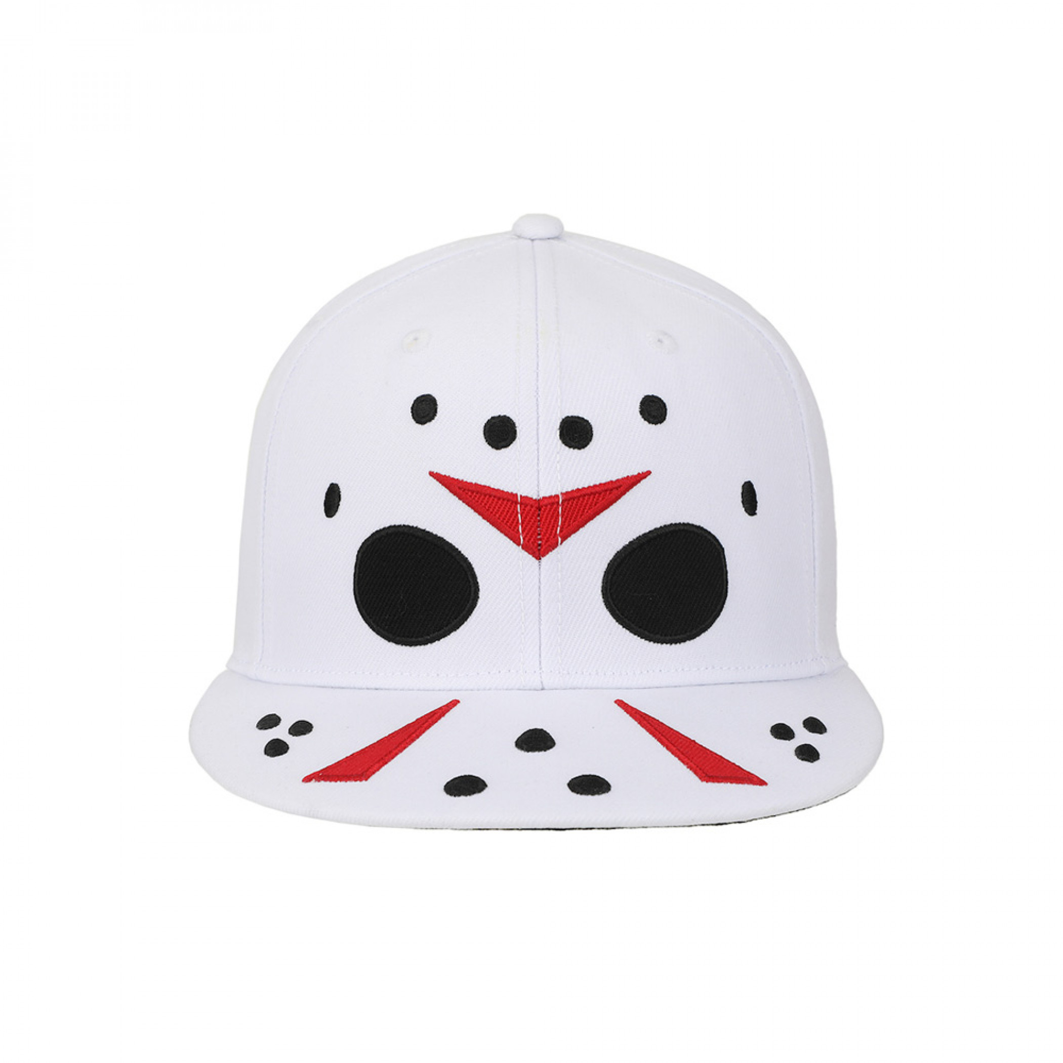 Friday the 13th Jason Bigface Flatbill Snapback Hat w/Blood Splatter